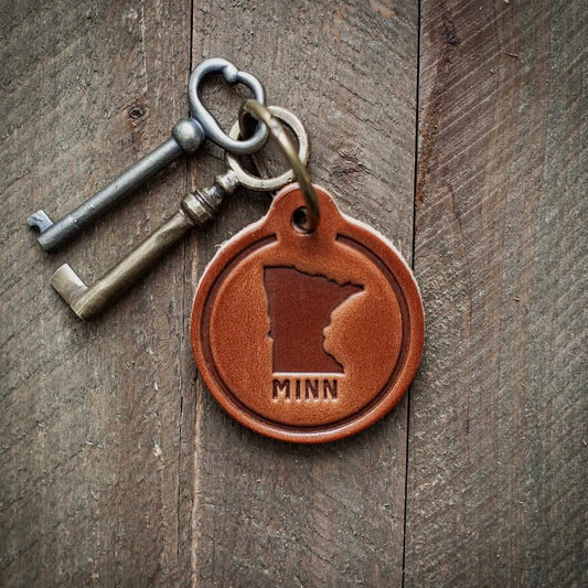 Sugarhouse Leather - Minnesota Circle Leather Keychain