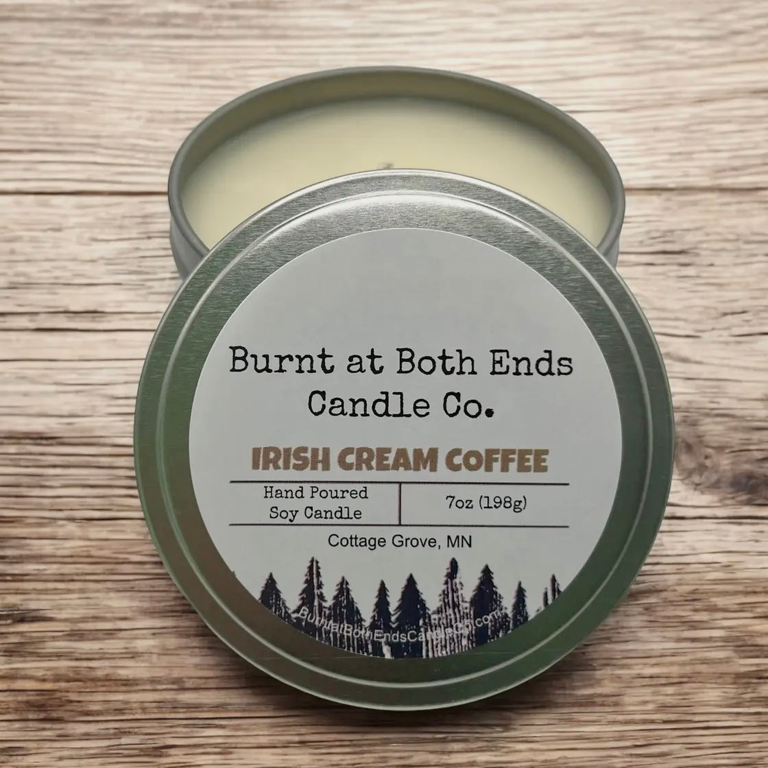 Burnt at Both Ends Candle - 7oz Tin - Irish Cream Coffee