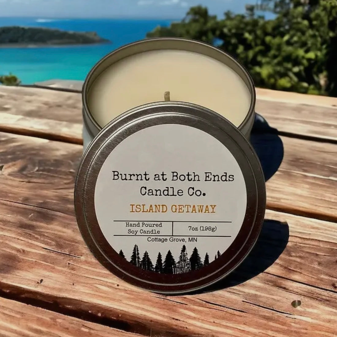 Burnt at Both Ends Candle - 7oz Tin - Island Getaway