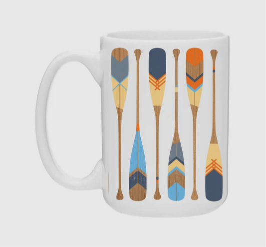 Creative Compass - Ceramic Coffee Mug - Painted Paddles 15oz