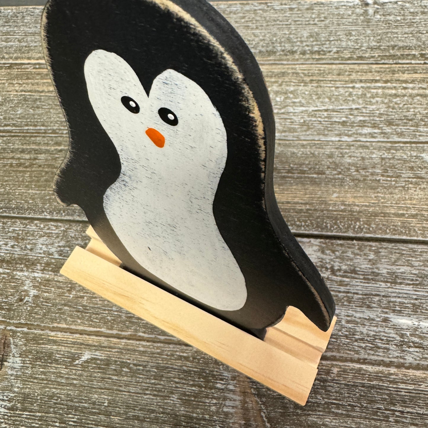 Penguin with Wood Stand