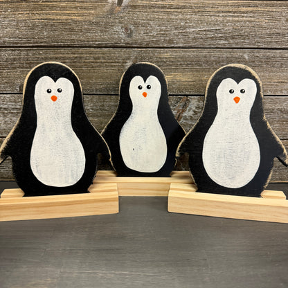 Penguin with Wood Stand