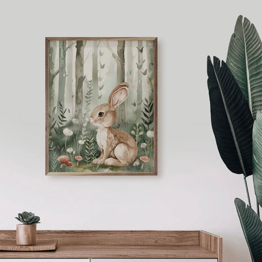 Kendrick Home Woodland Animal Bunny Wall Art