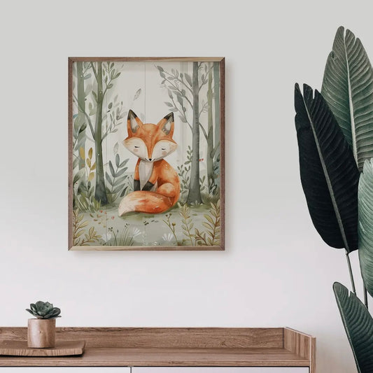 Kendrick Home Woodland Animal Fox Wall Art