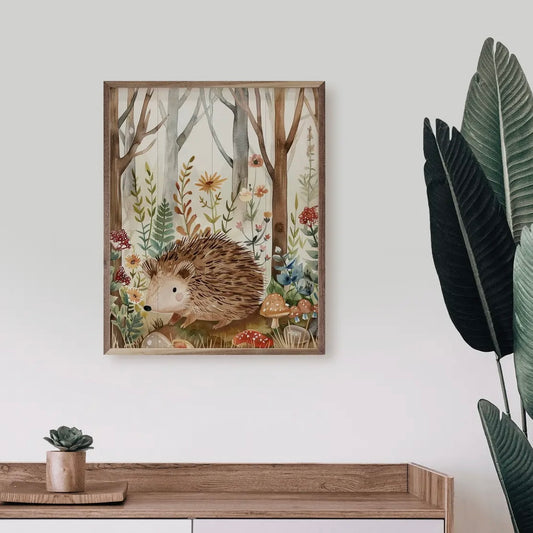 Kendrick Home Woodland Animal Porcupine Wall Art