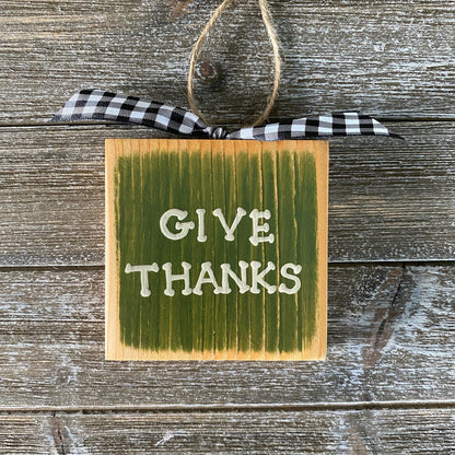 Thanksgiving Decor - Thankful Grateful Blessed Ornaments